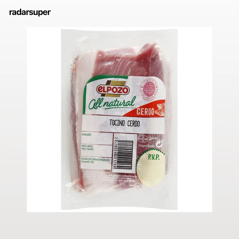 Tocino de lomo de cerdo All Natural ElPozo bandeja 270g aproximadamente