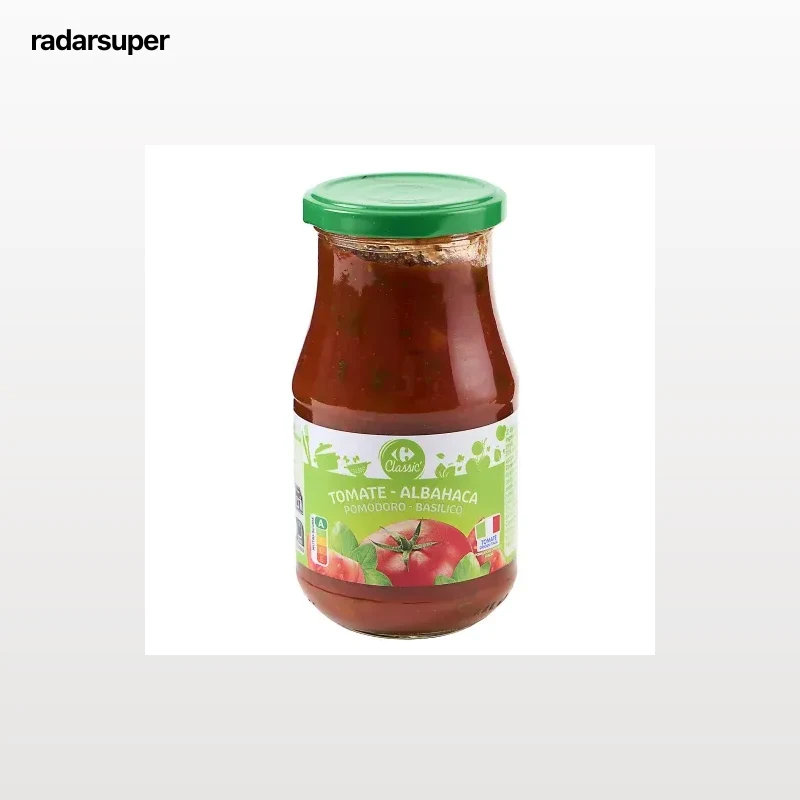 Tomate con albahaca Carrefour Classic frasco 420 g.