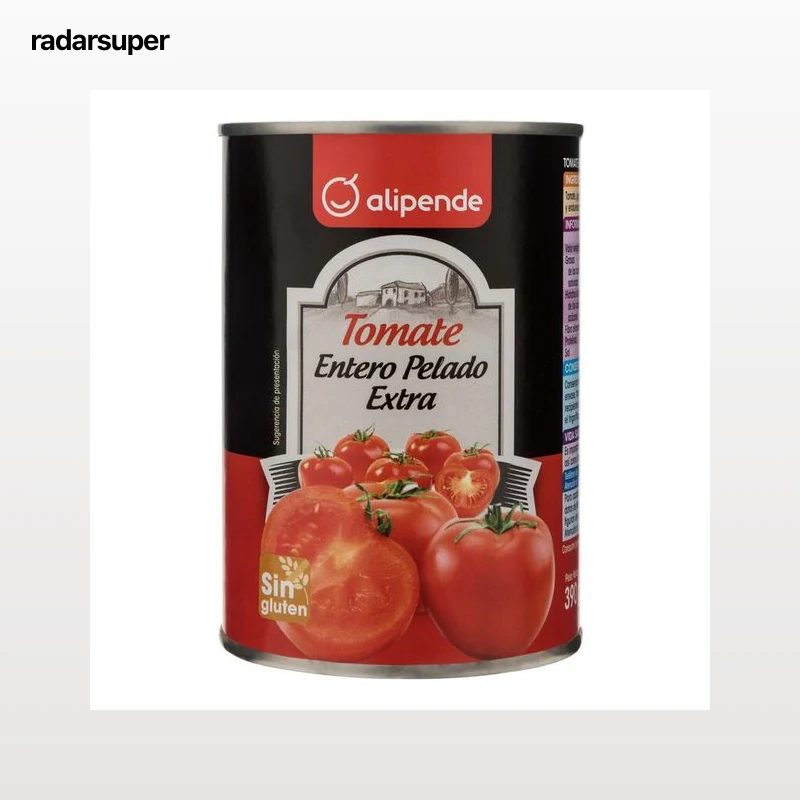 Tomate entero pelado categoría extra Alipende 240g