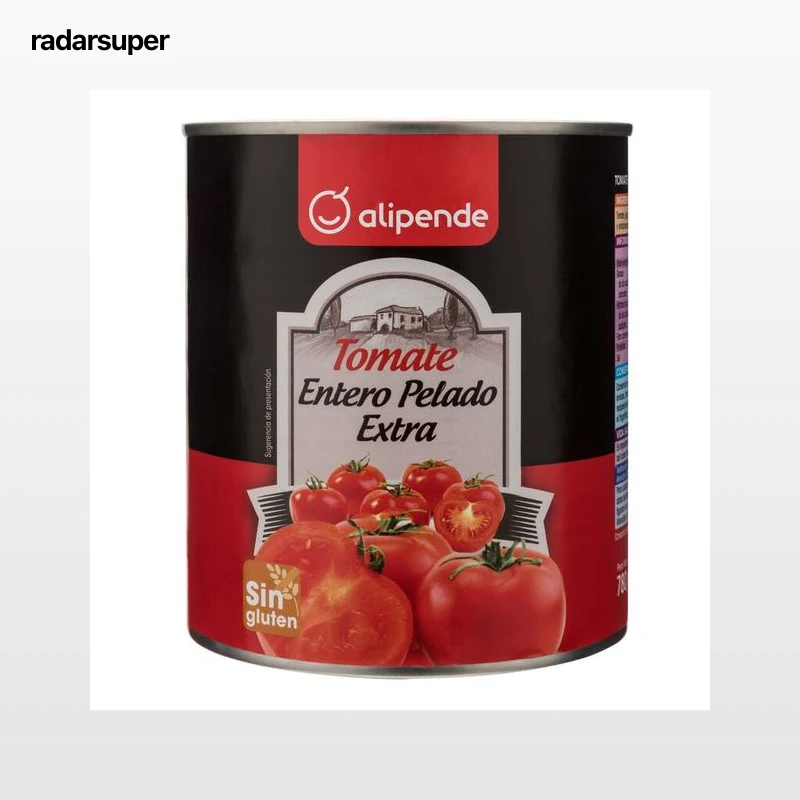 Tomate entero pelado categoría extra Alipende 480g