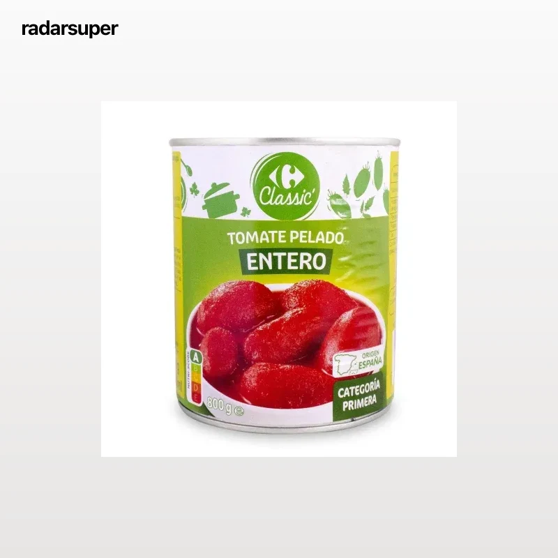 Tomate entero pelado Classic Carrefour 480 g.