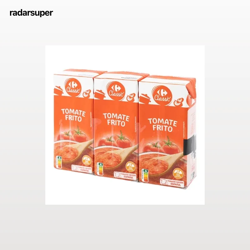Tomate frito Classic Carrefour pack 3 briks de 390 g.