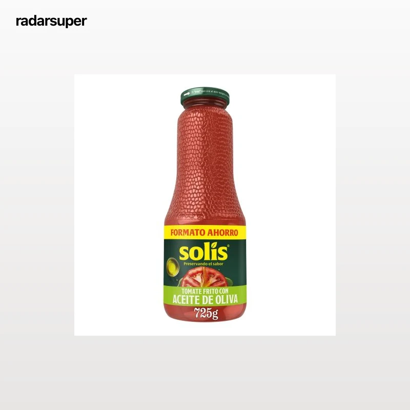 Tomate frito con aceite de oliva Solís sin gluten frasco 725 g.