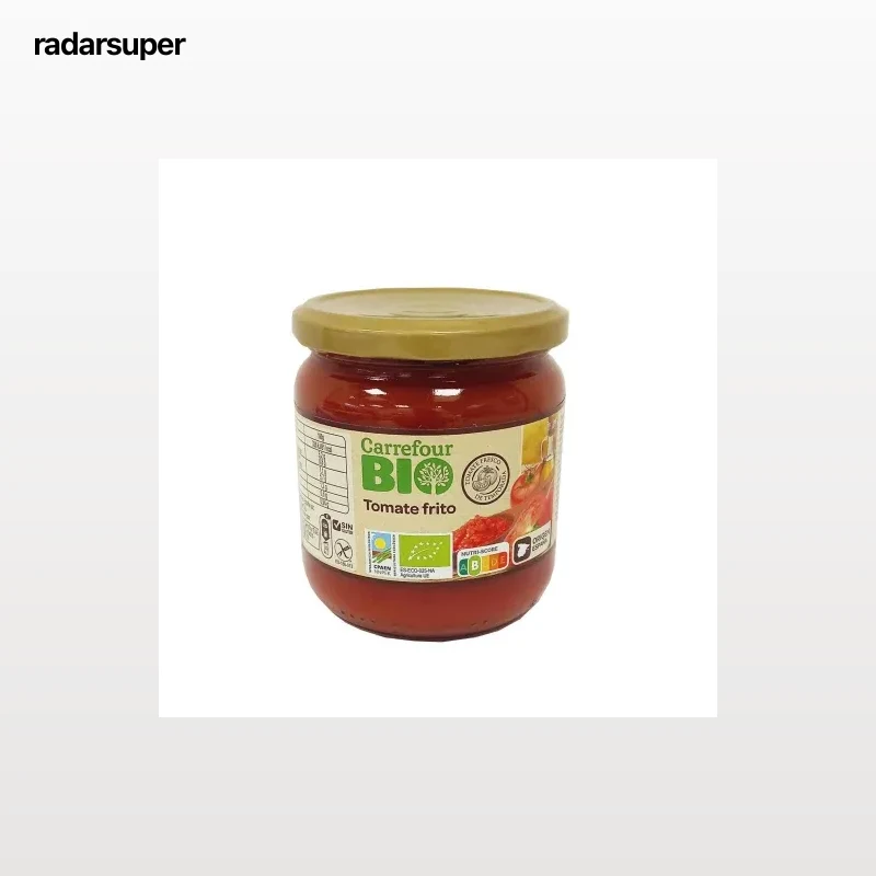 Tomate frito ecológico Carrefour Bio sin gluten tarro 340 g.