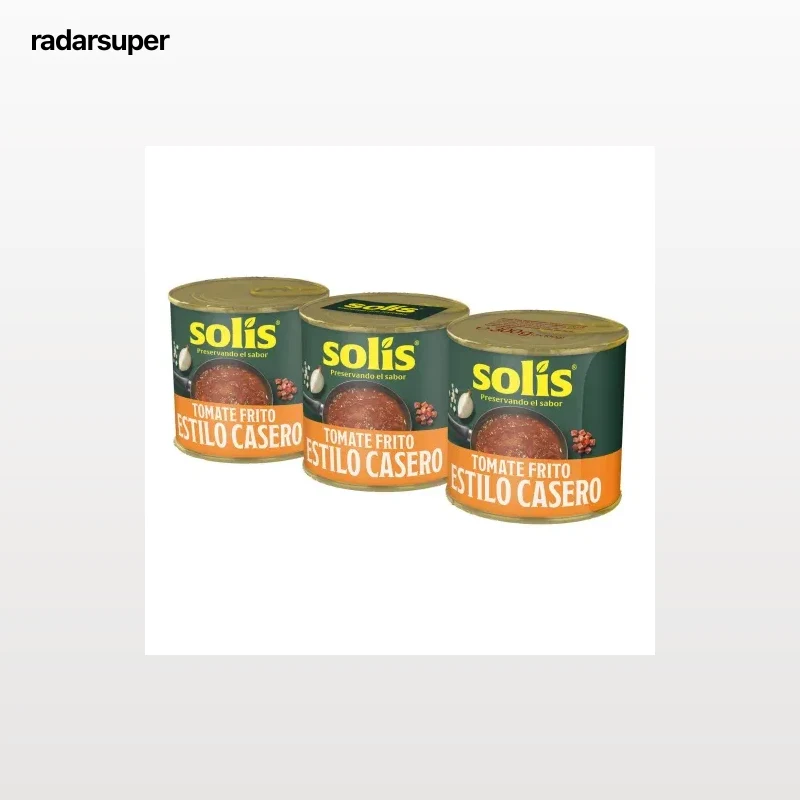 Tomate frito estilo casero Solís sin gluten pack 3 latas de 100 g.
