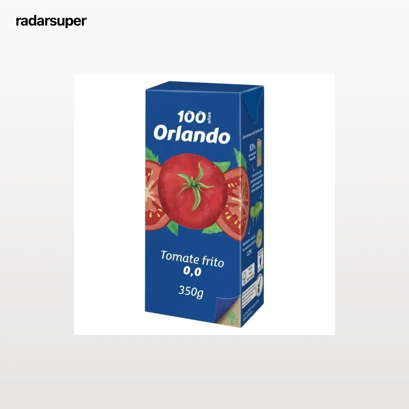 Tomate frito Orlando sin sal ni azúcar añadido brik 350 g.