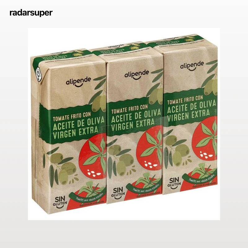 Tomate frito sin gluten con aceite de oliva virgen extra Alipende 210g pack 3