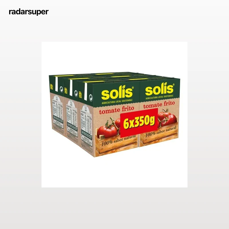 Tomate frito Solís sin gluten pack de 6 brik de 350 g.