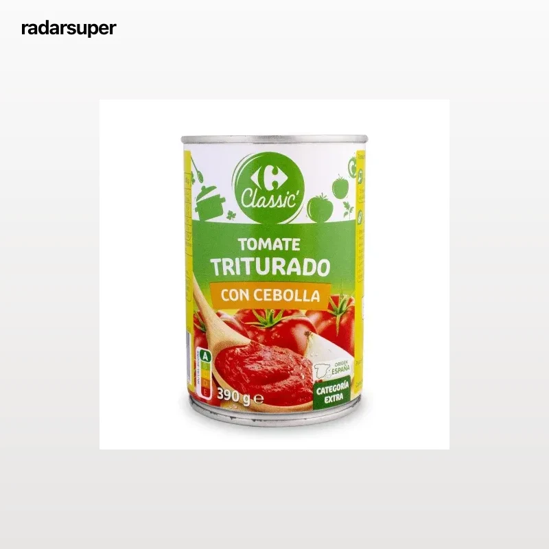Tomate triturado con cebolla Classic Carrefour 390 g.
