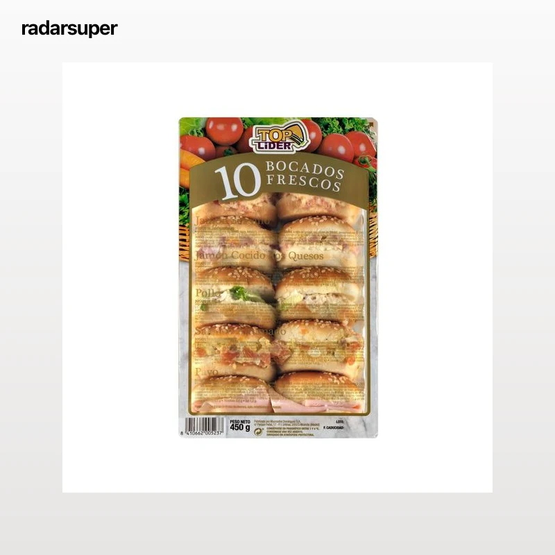 TOP LIDER Mini bocadillos con diferentes rellenos 10 uds.