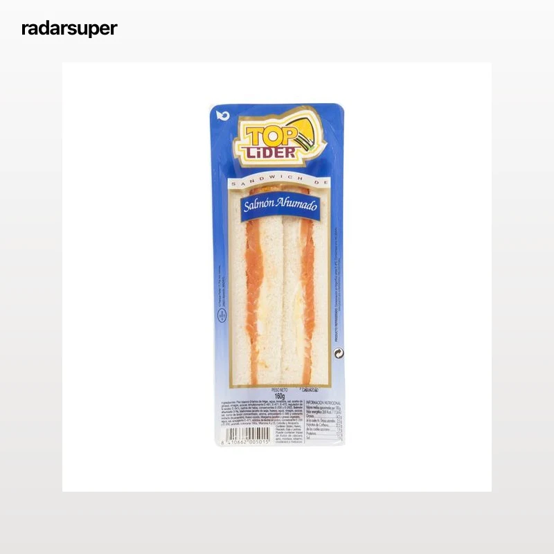 TOP LIDER Sandwich de pan blanco con Salmón ahumado y mahonesa TOP LIDER 160 g.