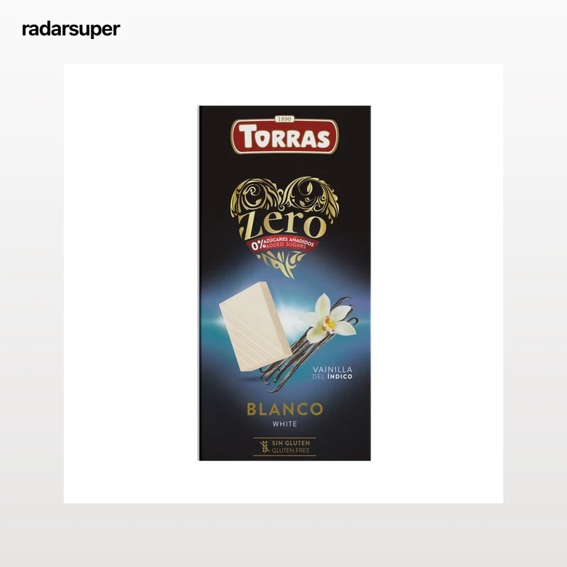 TORRAS Chocolate blanco con vainilla sin azúcares añadidos 100 g.