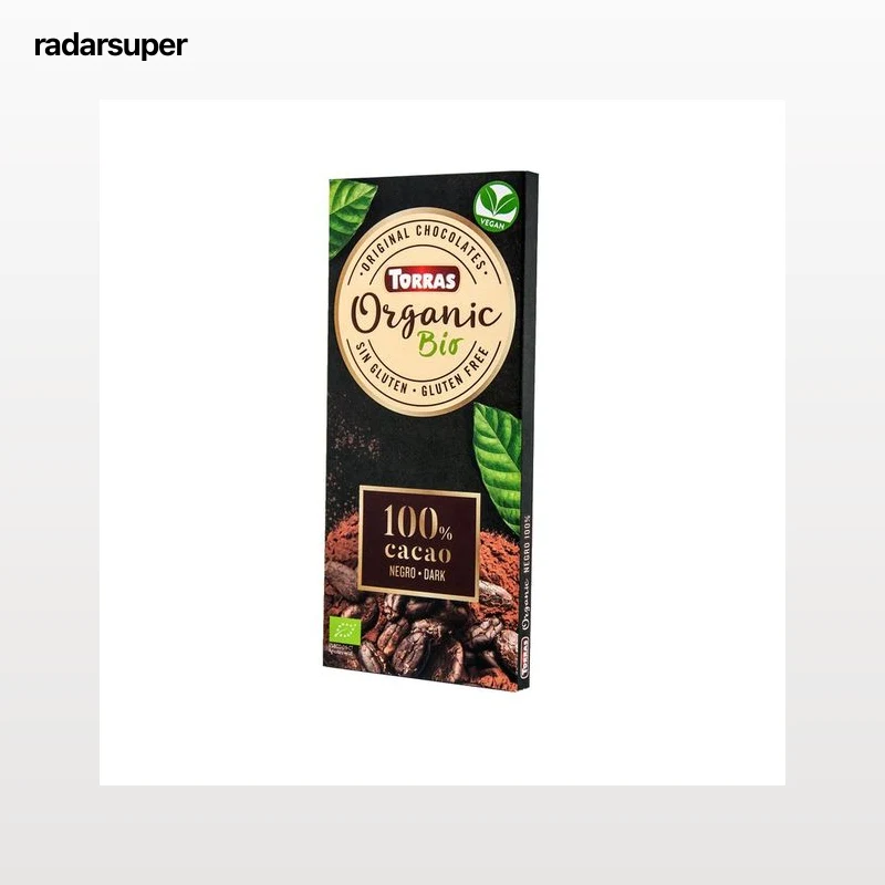 TORRAS Chocolate negro ecológico 100 % cacao TORRAS ORGANIC 100 g..