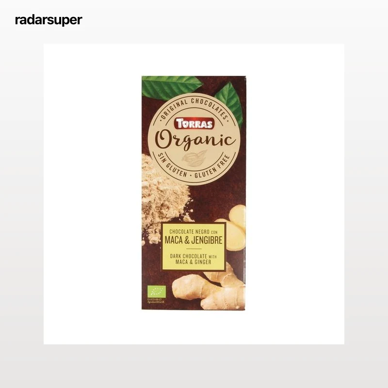 TORRAS Chocolate negro maca&jengibre ecológico TORRAS 100 g.