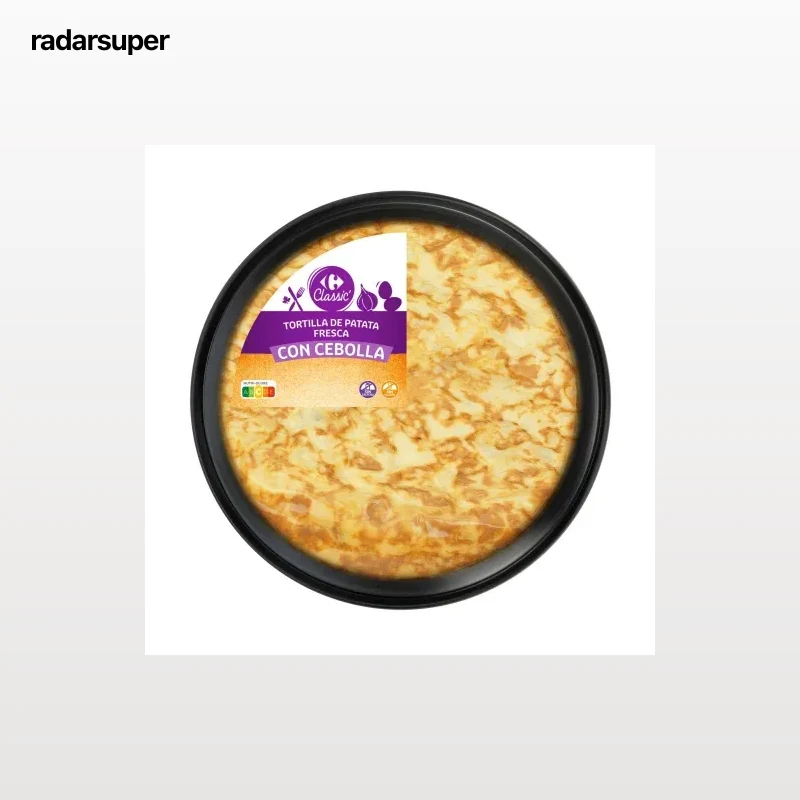 Tortilla de patatas con cebolla Carrefour Classic' sin gluten y sin lactosa 600 g.
