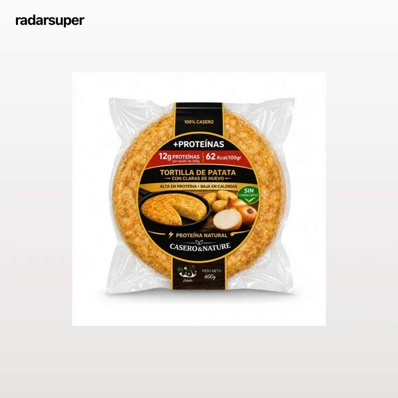 Tortilla de proteínas con cebolla Casero y Nature 600 g.