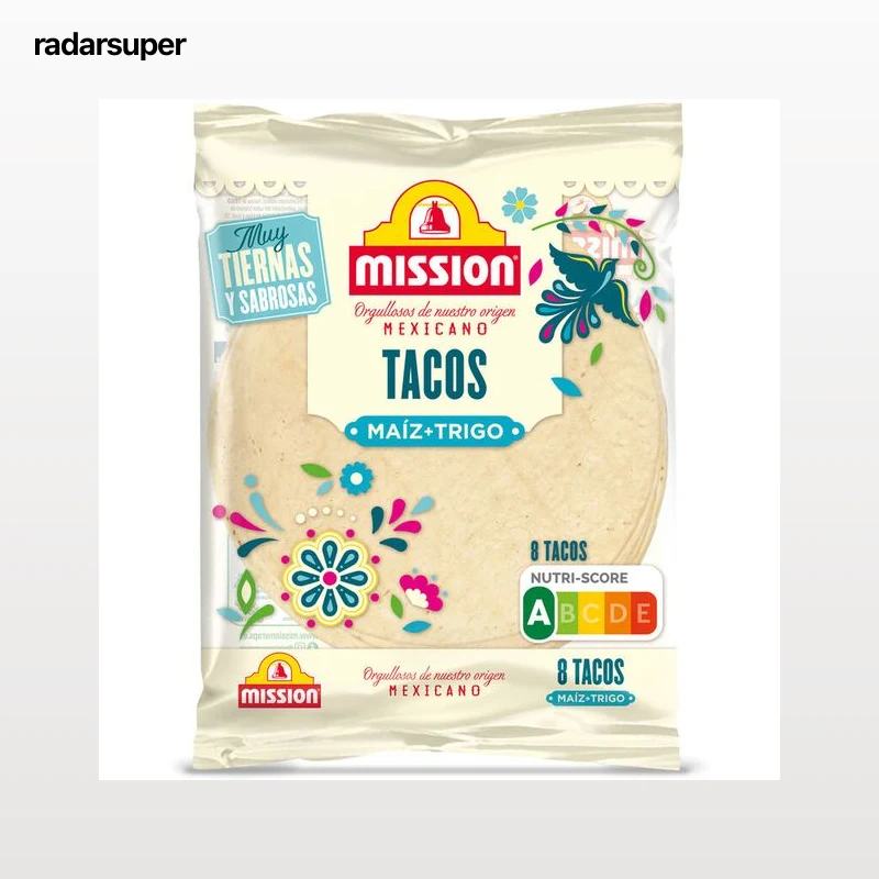 Tortilla de maíz-trigo tacos mission 200g