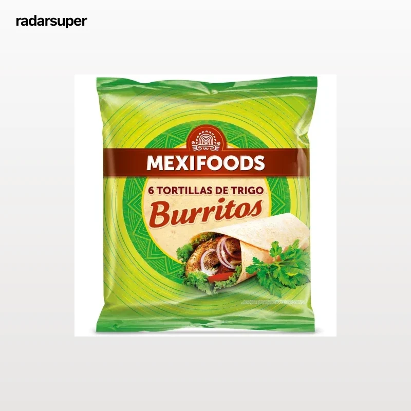 Tortillas de trigo Burritos Mexifoods sin aceite de palma 6 ud.