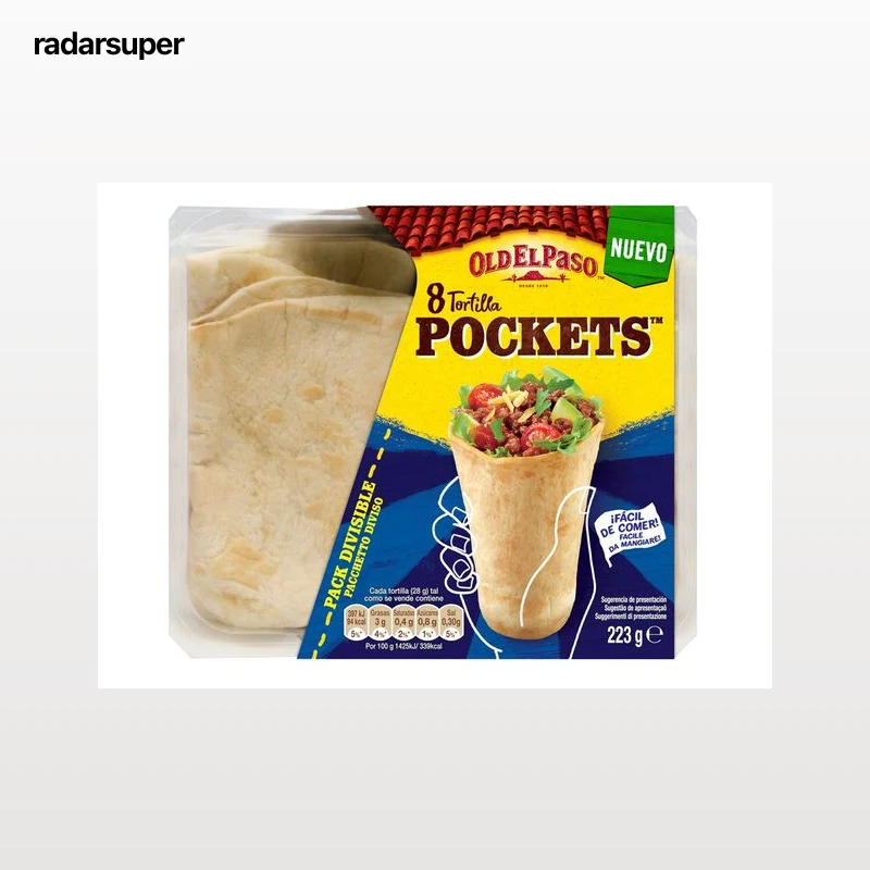 TORTILLAS WRAP NACHOS 77 POCKETS 8UN