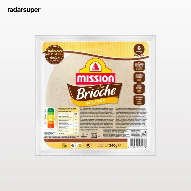 Tortillas Wraps sabor brioche Mission 240 g.