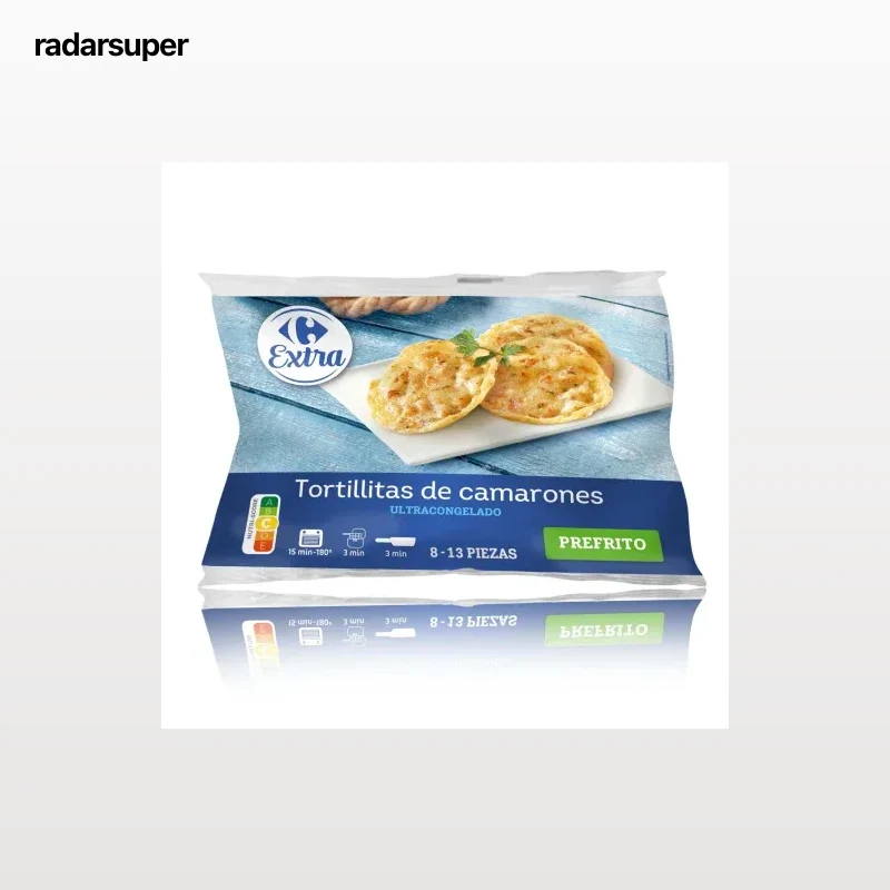 Tortillita camarón congelado Extra Carrefour 350 g.