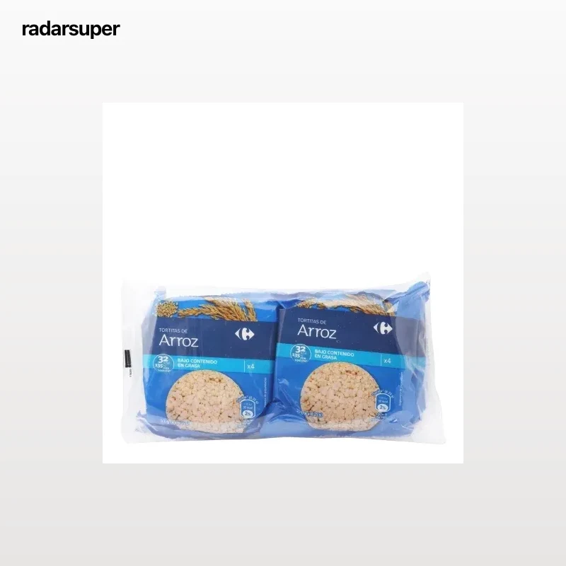 Tortitas de arroz Carrefour pack de 4 unidades de 33 g.