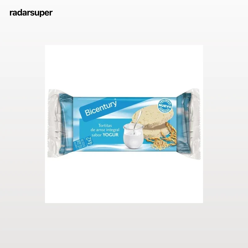 Tortitas de arroz integrales sabor yogur Bicentury 130 g.