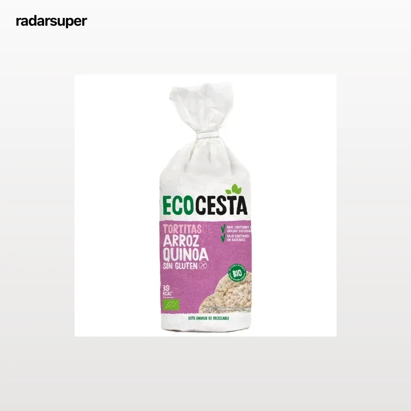 Tortitas de arroz y quinoa ecológicas Ecocesta sin gluten 120 g.
