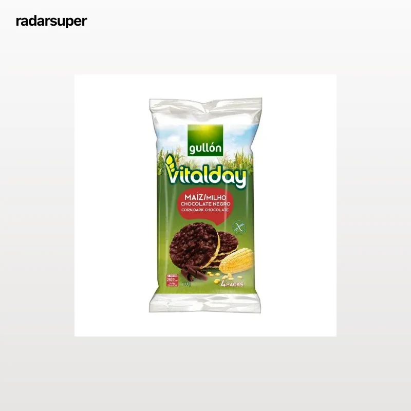Tortitas de maíz con chocolate negro Gullón Vitalday sin gluten 100 g.