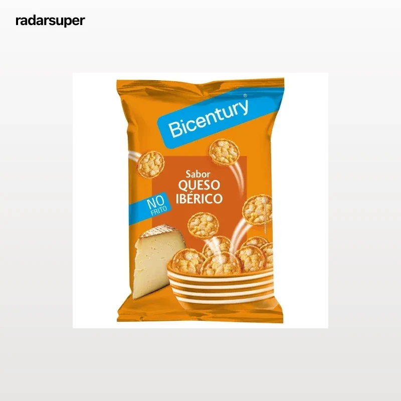 Tortitas de maíz sabor queso ibérico Bicentury 70 g.