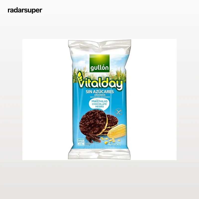 TORTITAS GULLON VITALDAY MILHO CHOCOLATE SEM AÇÚCAR 100G