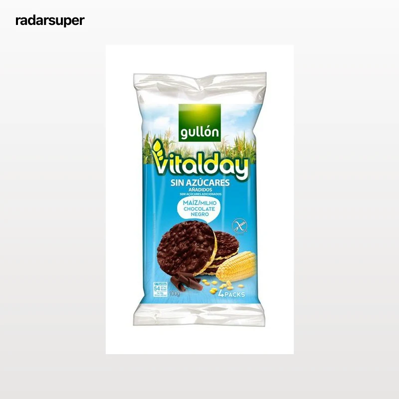 Tortitas de maíz con chocolate negro sin azúcar añadido Vitalday 100g