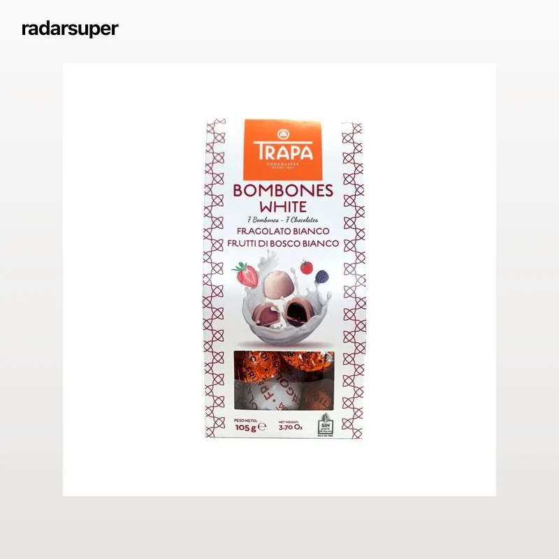 TRAPA Bombones blancos con frutos rojos 105 g.