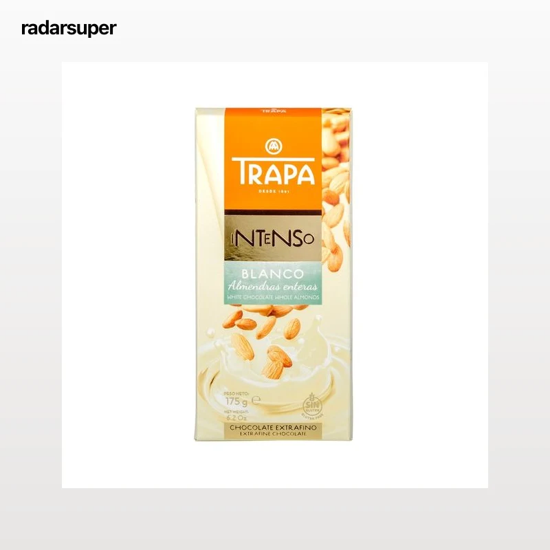TRAPA Chocolate blanco con almendras enteras 175 g.