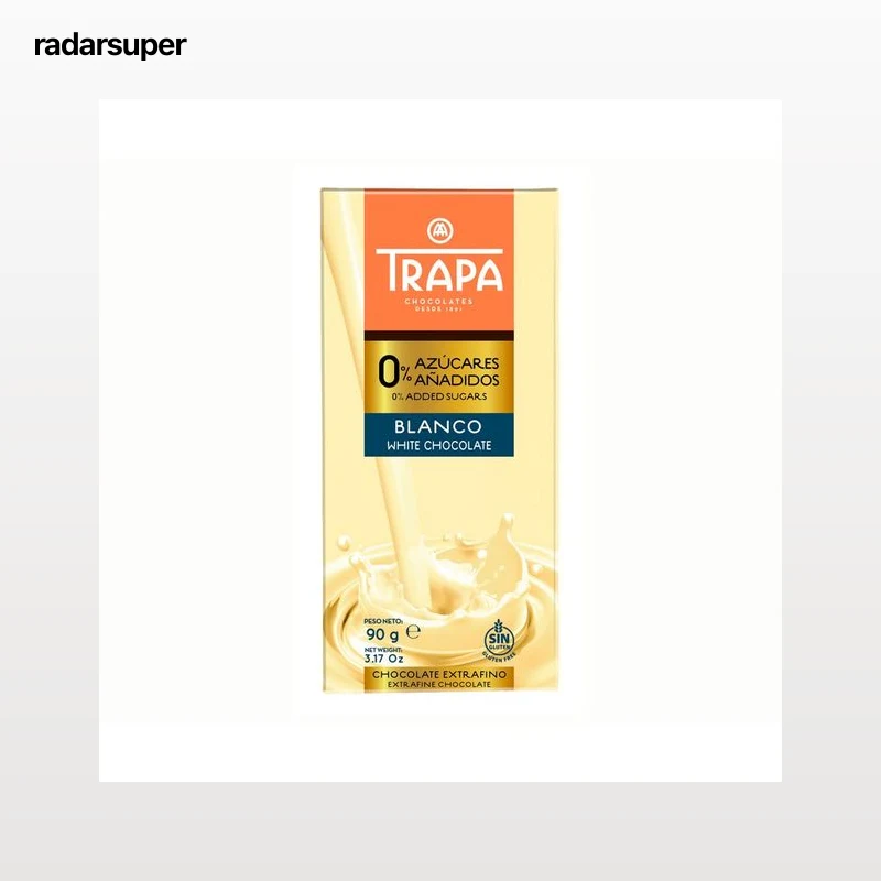 TRAPA Chocolate blanco sin azúcar añadido  90 g.