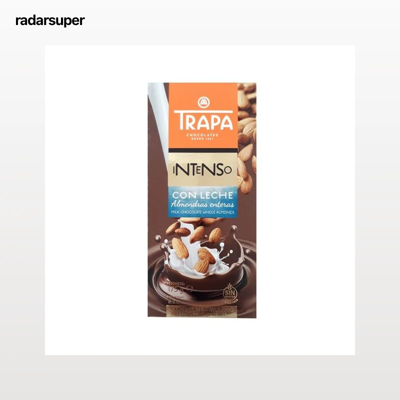 TRAPA Chocolate con leche y almendras enteras 175 g.