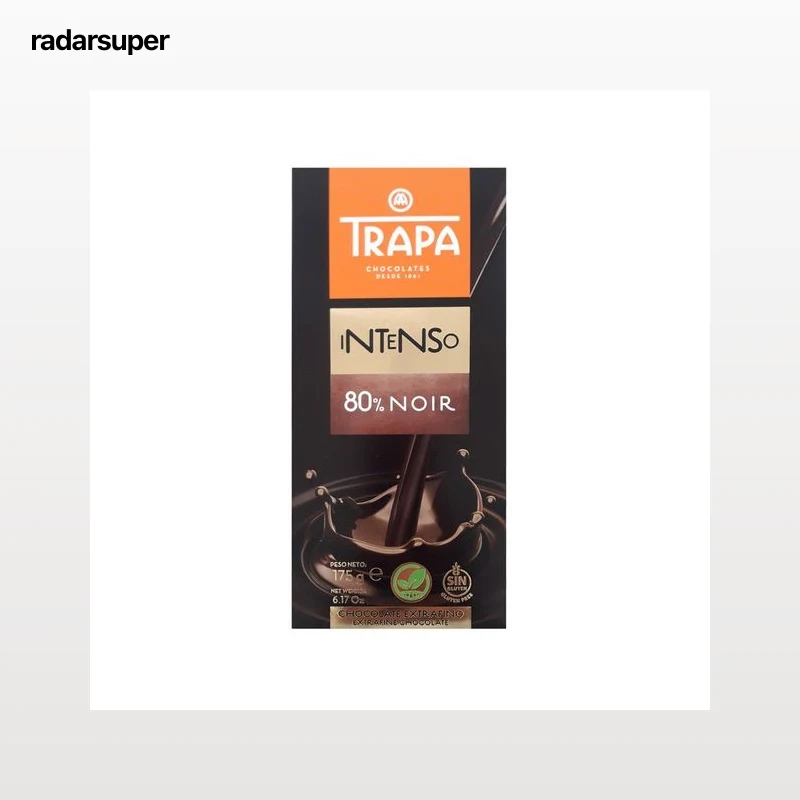 TRAPA Chocolate negro (80 % cacao) 175 g.