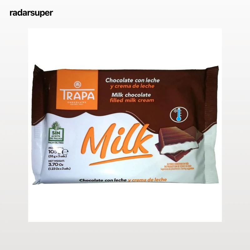 TRAPA MILK Chocolate con leche y crema de leche 3 uds. 105 g.