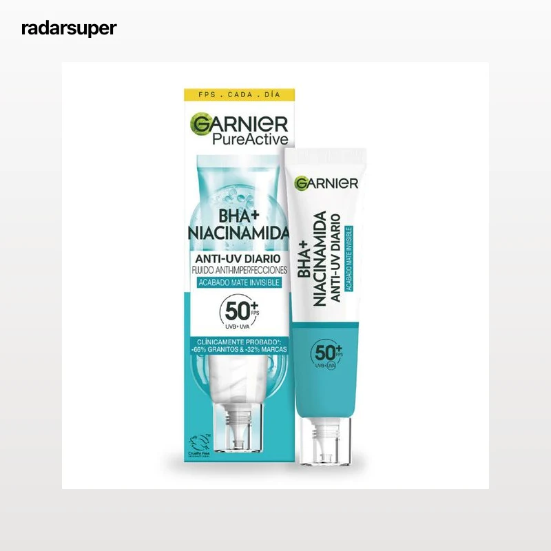 Tratamiento facial Garnier Pure Active Fluido UV Diario con BHA + Niacinamida FPS50+