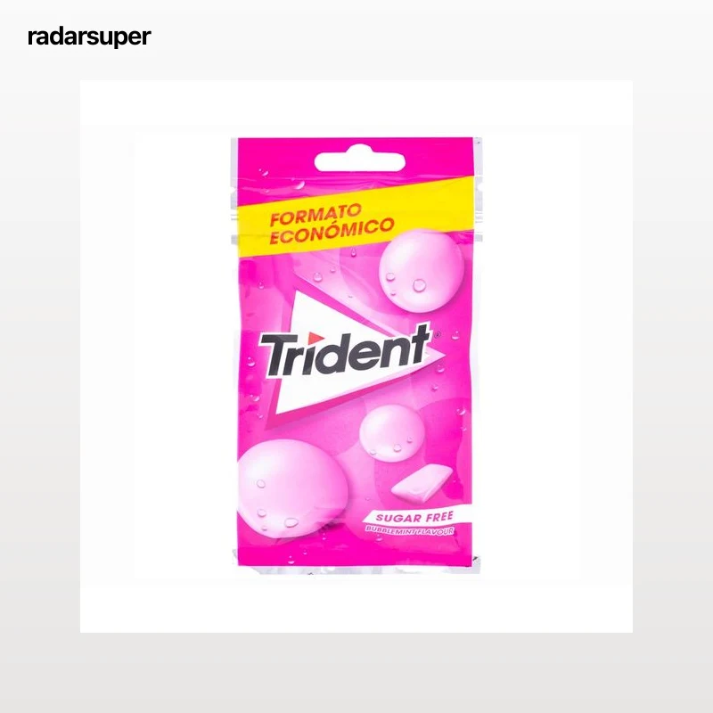 TRIDENT Chicle grajea bubble mint bolsa 30 und. 43,5 gr.