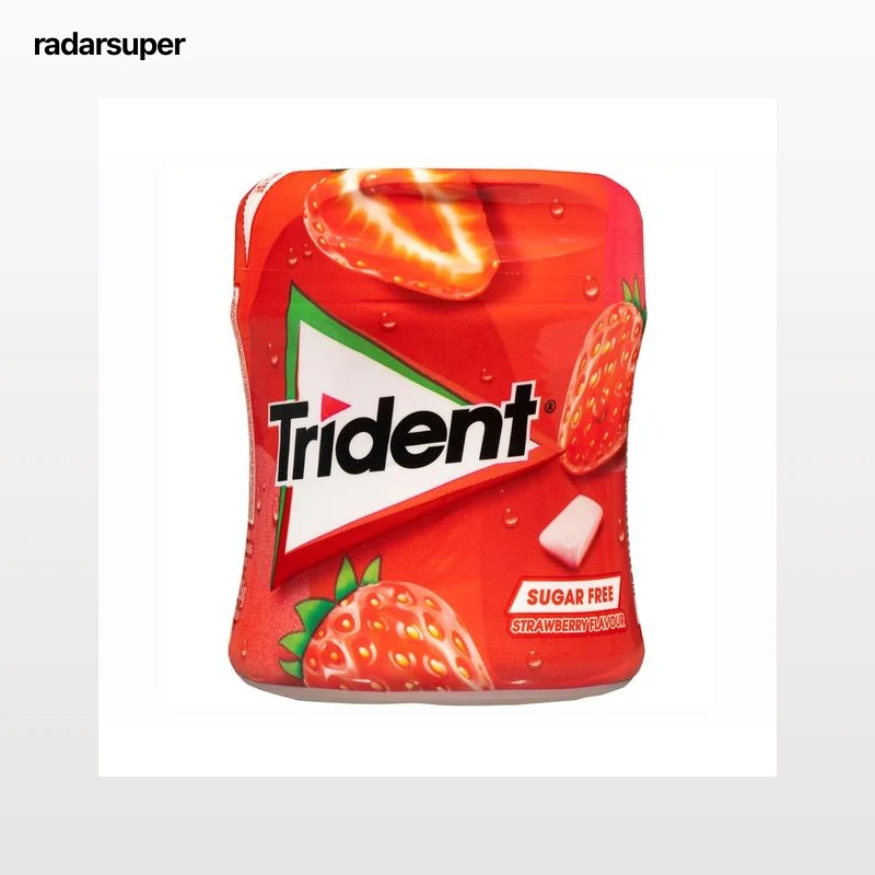 TRIDENT Chicles gragea de fresa, bote de 59 uds. 83 g.