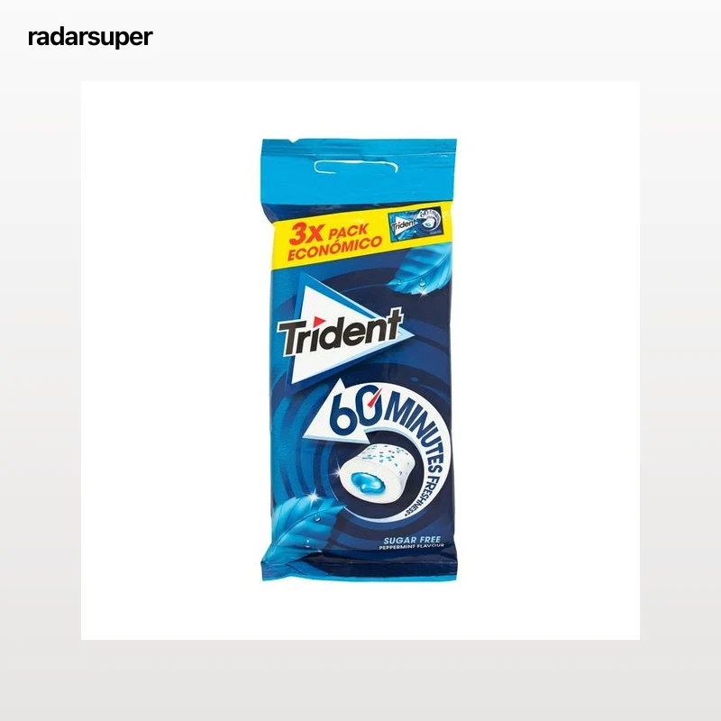 TRIDENT Chicles gragea de menta, 3 uds. 66 g.