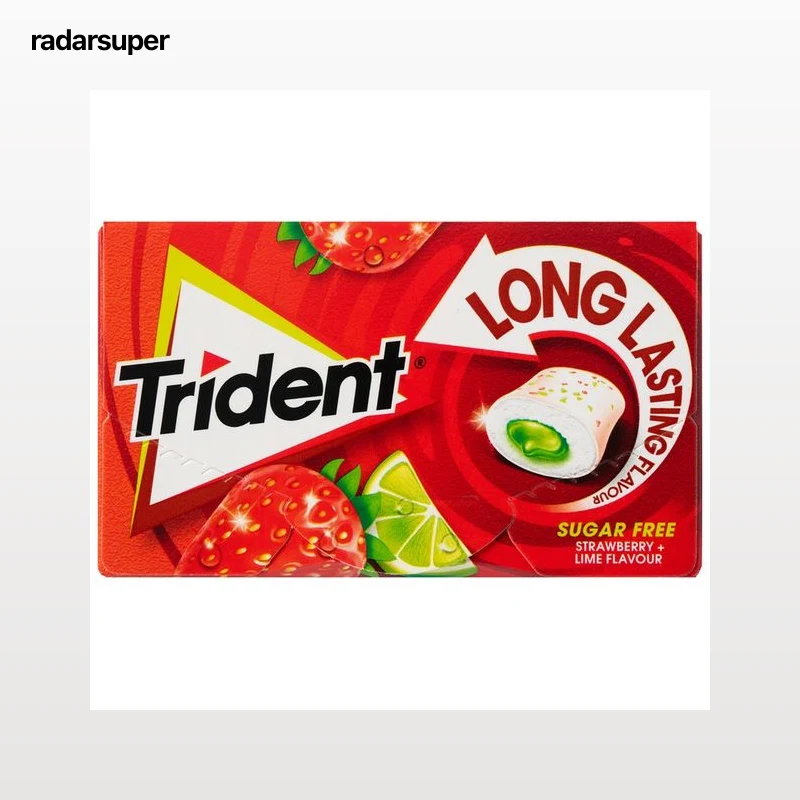 TRIDENT Chicles gragea rellenos de fresa y lima 22 g.