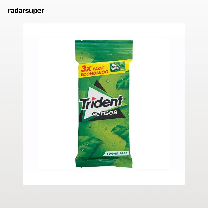 TRIDENT Chicles tableta de menta Rainforest Senses, 3 uds. 69 g.