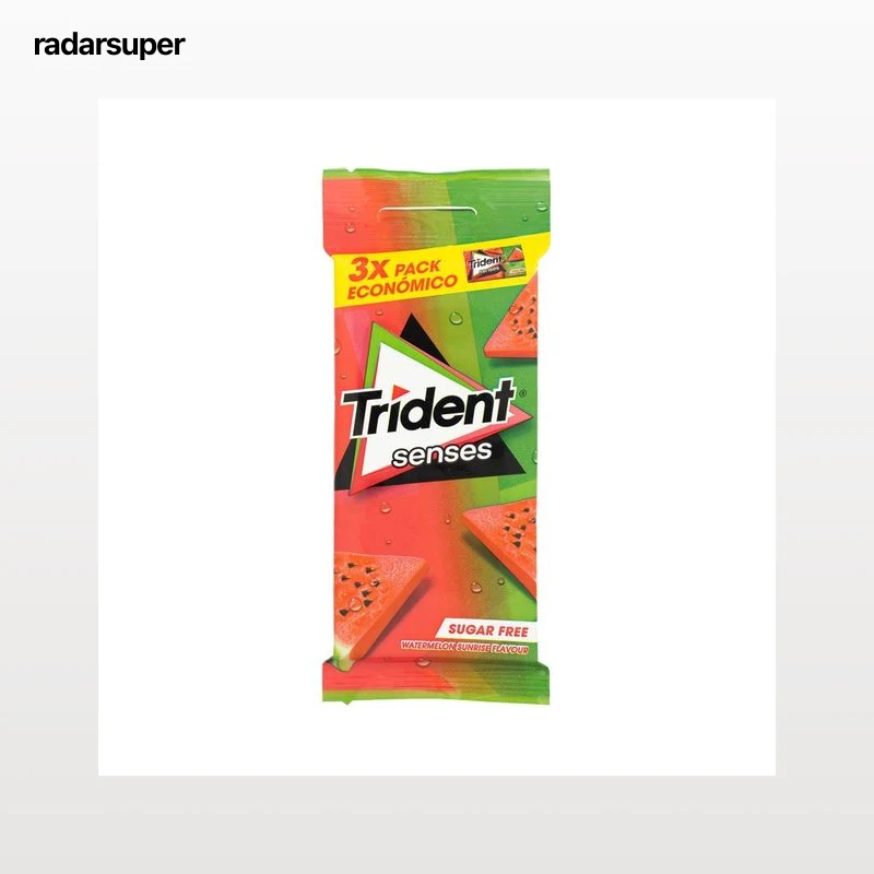 TRIDENT Chicles tableta sabor sandía Senses, 69 g.