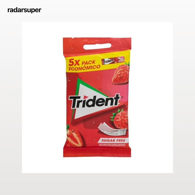 TRIDENT FRUIT Chicles de fresa en láminas, 5 uds. x 67,5 g.