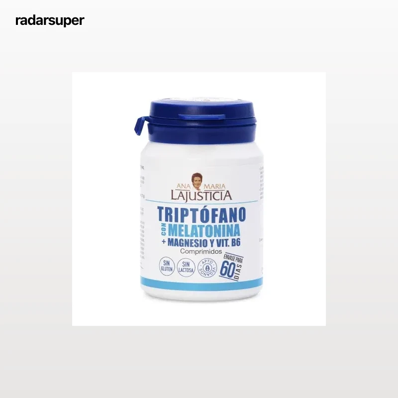Triptófano con melatonina, magnesio y vitamina B6 Ana María Lajusticia sin gluten y sin lactosa 60 ud.