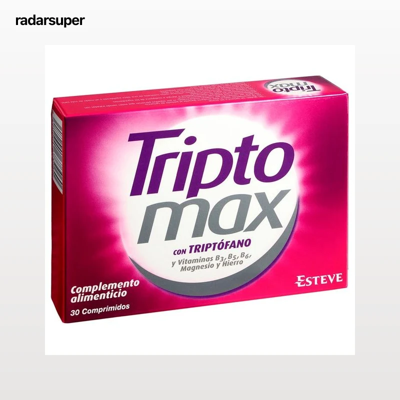 TRIPTOMAX Complemento alimenticio a base de Triptófano, vitaminas (B3, B5, B6), magnesio y hierro 30 uds.