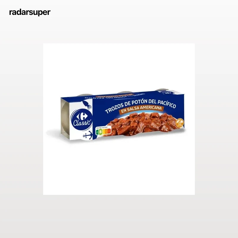 Trozos de calamar en salsa marinera Classic Carrefour sin gluten 165 g.