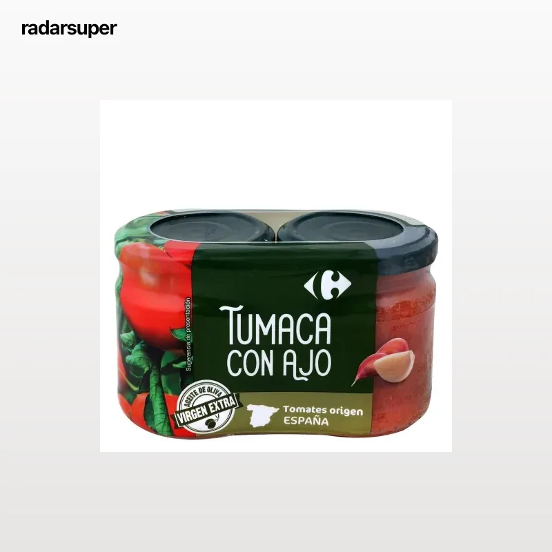Tumaca con ajo y aceite de oliva Carrefour 370 g.